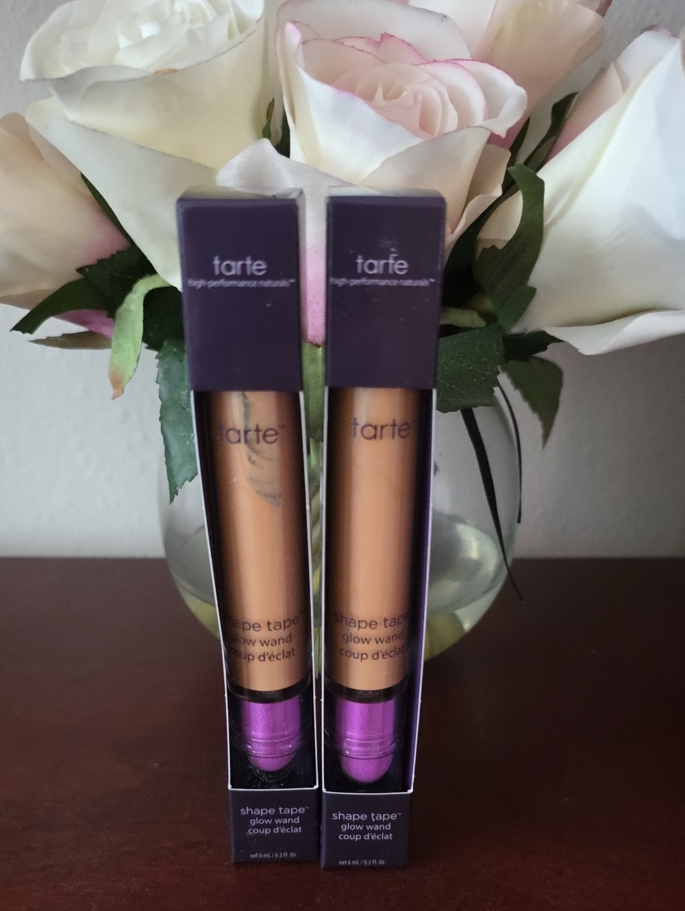 tarte Glow Wand Liquid Highlighter SHAPE TAPE Duo - Bronze Tubes with Pink Caps